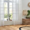 Voilage tissé lignes horizontales "Indi" 140 x 240 cm Atmosphera - Blanc