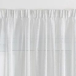 Voilage uni à galon fronceur et rayures fantaisie (240x240 cm - Blanc)