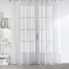 Voilage uni blanc grande largeur 420x240cm - 420 x 240 cm - Blanc