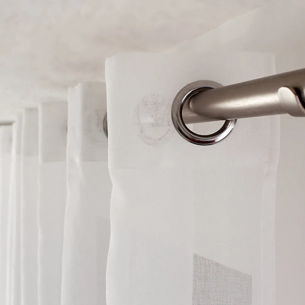 Voilage uni brodé Cornely (240x240 cm - Blanc)