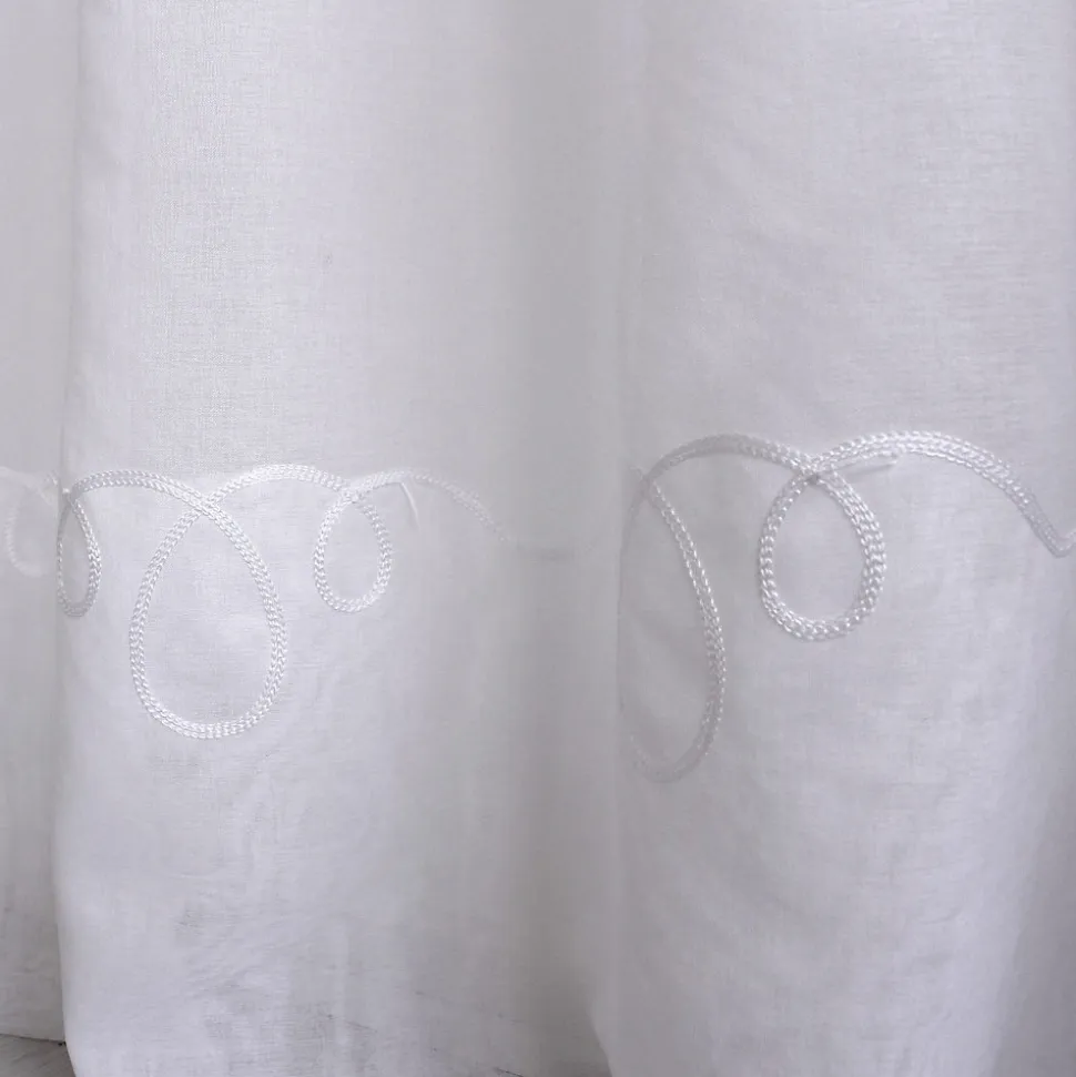Voilage uni brodé Cornely (240x240 cm - Blanc)