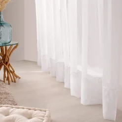 Voilage uni brodé Cornely (300x240 cm - Blanc)
