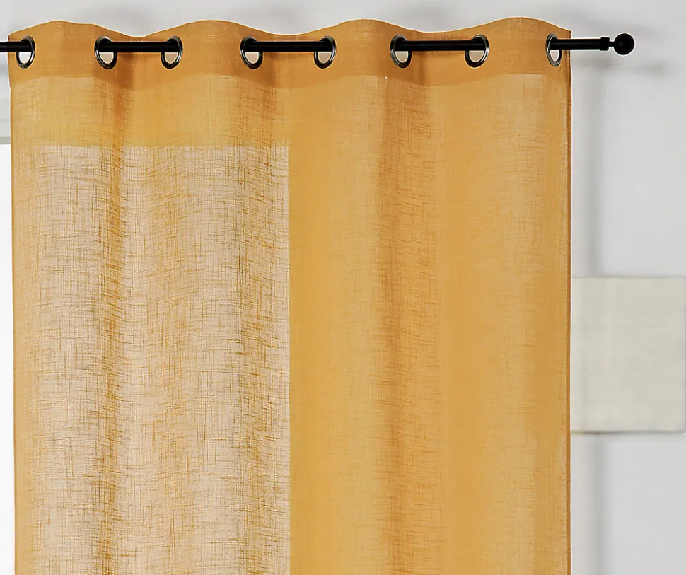 Voilage Véronica l.140 x H.240 cm jaune ambre