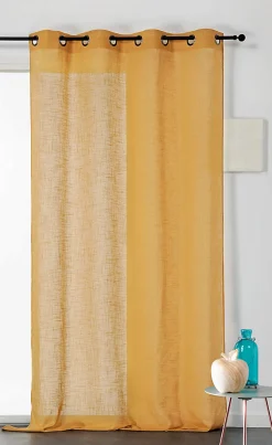 Voilage Véronica l.140 x H.240 cm jaune ambre