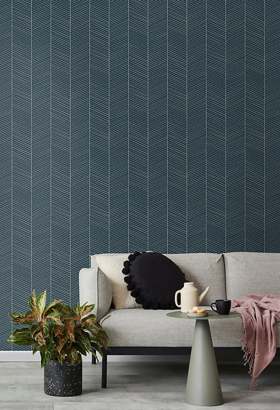 Walls4You papier peint chevron bleu - 53 cm x 10.05 m - 935324
