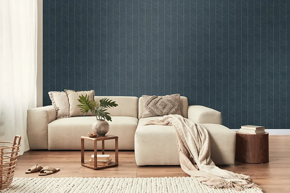 Walls4You papier peint chevron bleu - 53 cm x 10.05 m - 935324