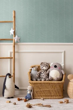Walls4You papier peint chevron vert menthe - 53 cm x 10.05 m - 935323