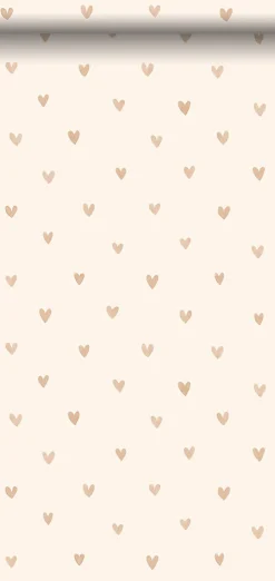 Walls4You papier peint confettis de coeurs beige et or - 53 cm x 10.05 m - 935291