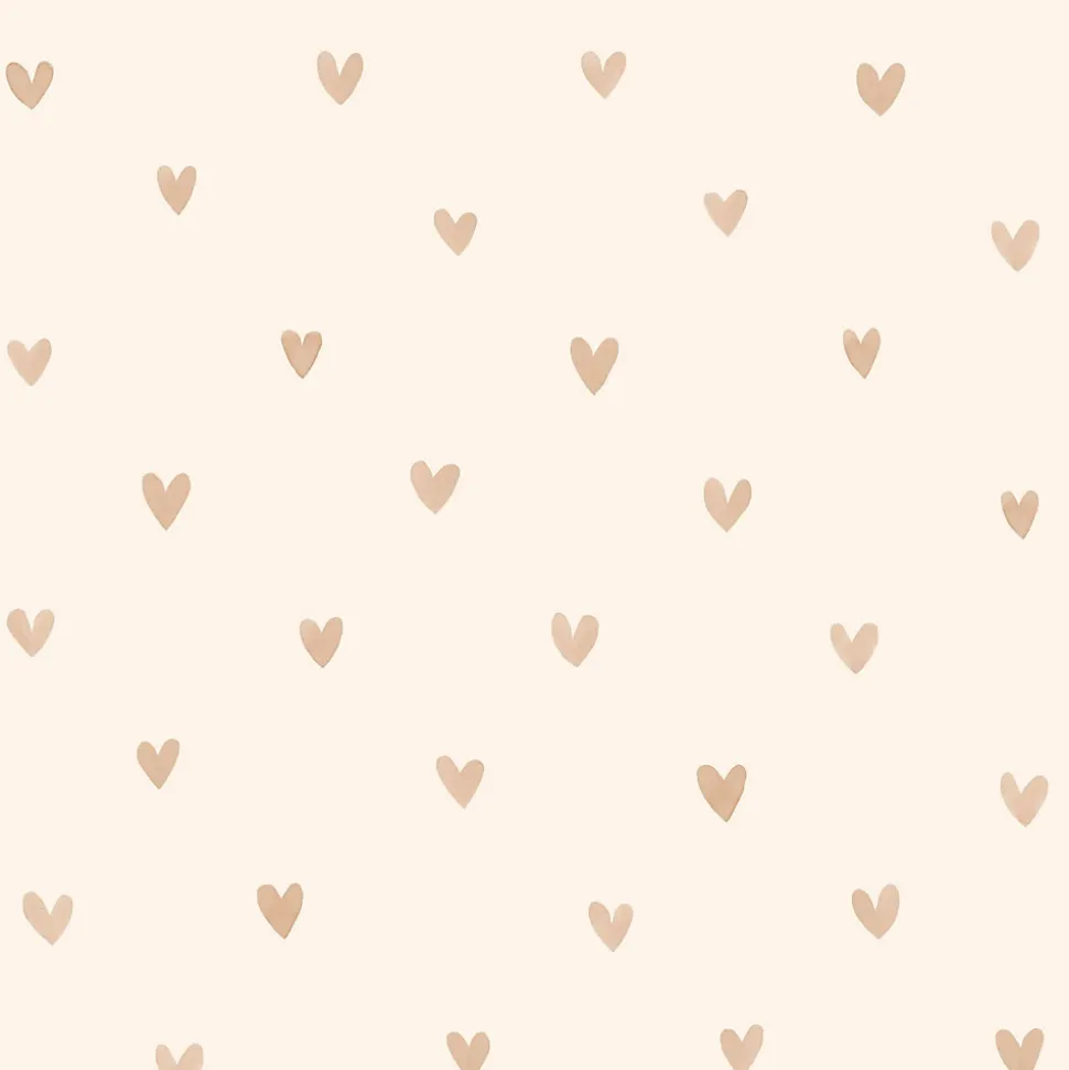 Walls4You papier peint confettis de coeurs beige et or - 53 cm x 10.05 m - 935291