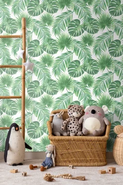 Walls4You papier peint feuilles tropicales vert - 53 cm x 10.05 m - 935311