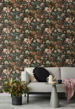 Walls4You papier peint fleurs vert, rose et orange - 53 cm x 10.05 m - 935329