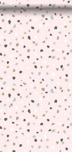 Walls4You papier peint imitation terrazzo rose - 53 cm x 10.05 m - 935314
