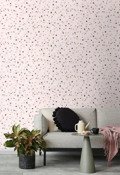Walls4You papier peint imitation terrazzo rose - 53 cm x 10.05 m - 935314
