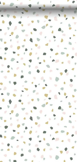 Walls4You papier peint imitation terrazzo multicolore sur blanc - 53 cm x 10.05 m - 935313