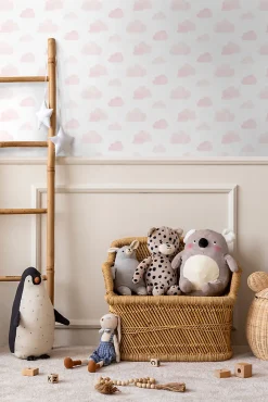 Walls4You papier peint petits nuages rose clair - 53 cm x 10.05 m - 935302