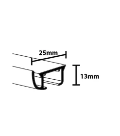 WAVE - Tringle Rail - L. 6 m - Ouverture Centrale - Effet Vague