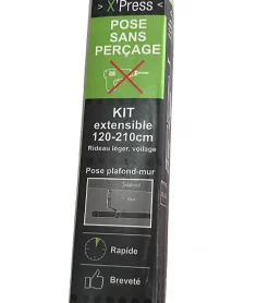 XPRESS - Kit Tringle Extensible Sans Perçage diamètre 19 x 110 à 210 cm